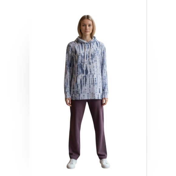 Women's Blue Tie-Dye Hoodie - Picture 2 of 11